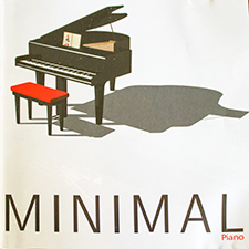 Album cover with grand piano on white background for Minimal Piano featuring compositions by Paul Williams